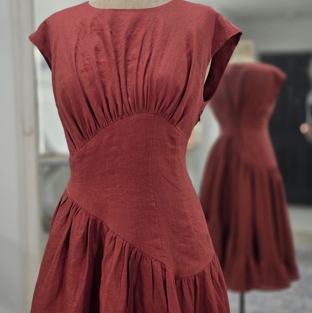 Custom Linen Midi Dress